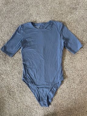 Everlane Slate Blue Women’s Short-Sleeve One-Piece Bodysuit